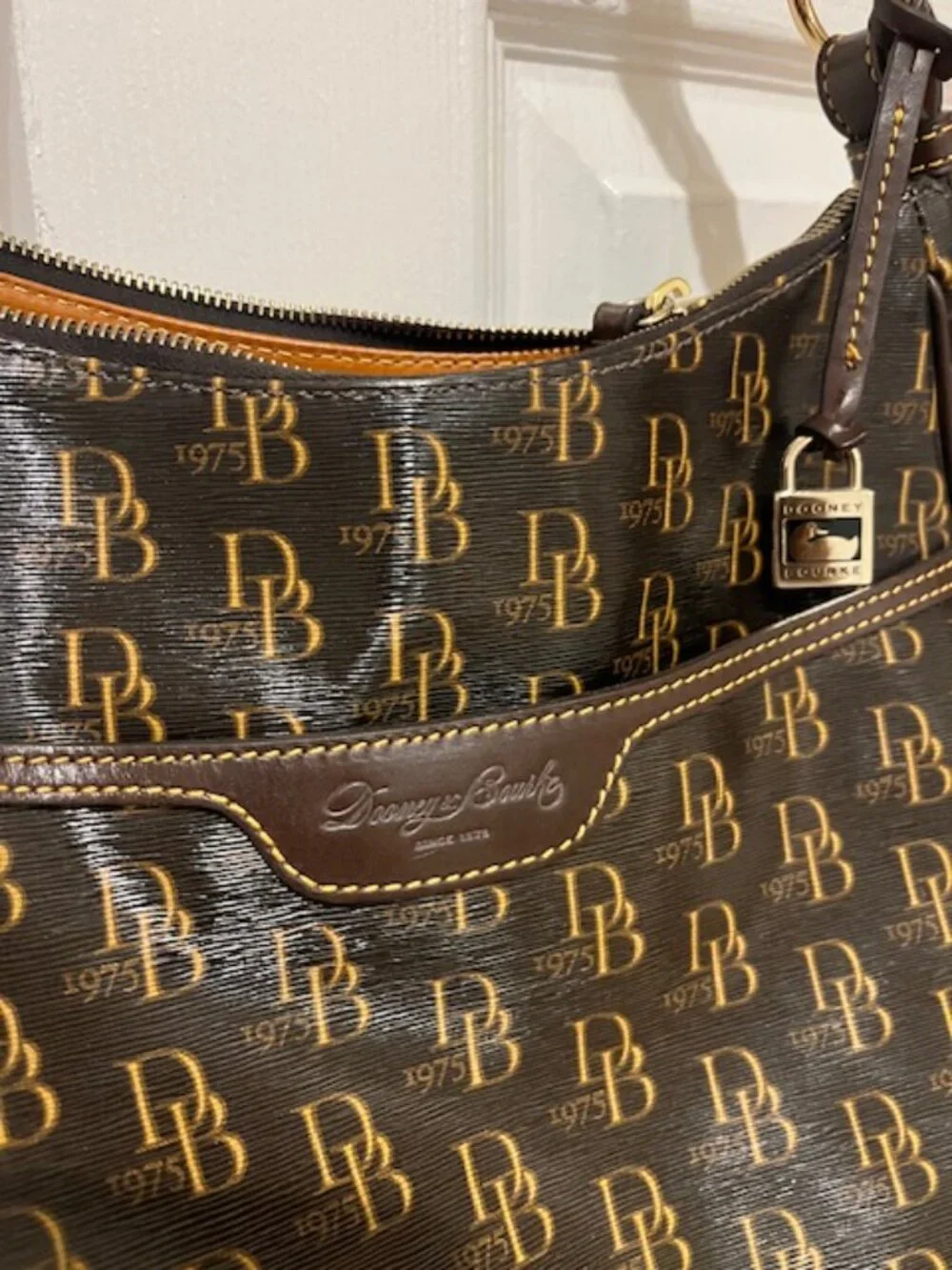 Dooney & Bourke 1975 Collection - Patent Leather Monogram Purse + Wallet Set - Picture 3 of 16